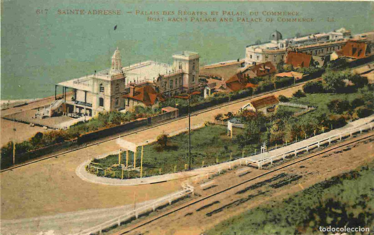 Cartes Postales: France - 76 - Sainte Adresse - Palais des R&eacute;gattes et Palais du Commerce - Vue a&eacute;rienne - Coloris&eacute;e