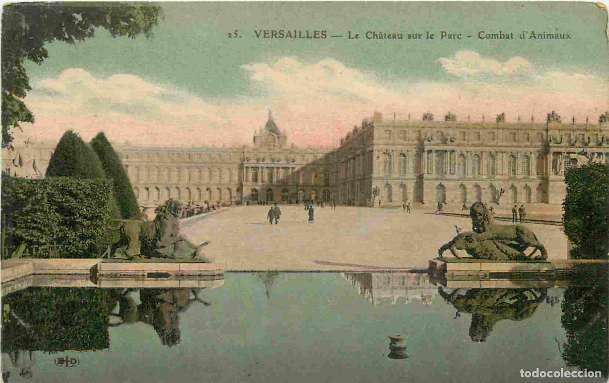 Cartes Postales: France - 78 - Versailles - Ch&acirc;teau de Versailles - Le Ch&acirc;teau sur le Parc - Combat d'Animaux - Color