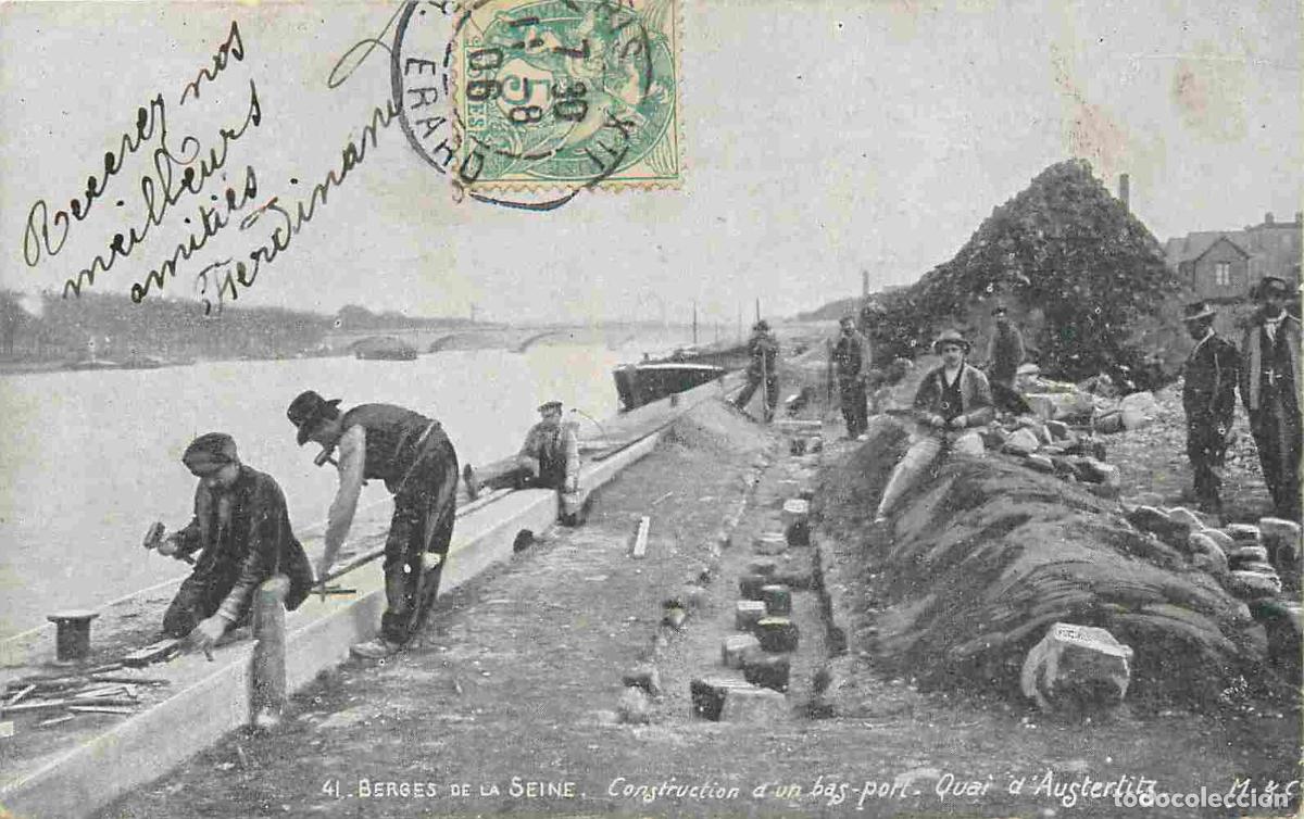 Postais: France - 75 - Paris - Berges de la Seine - Construction d'un bas-port Quai d'Austerlitz - Anim&eacute;e - C