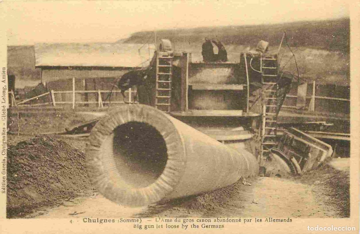 Cartoline: France - 80 - Chuignes - L'Ame du gros canon abandonn&eacute; par les Allemands - Militaria - Guerre 1914 1