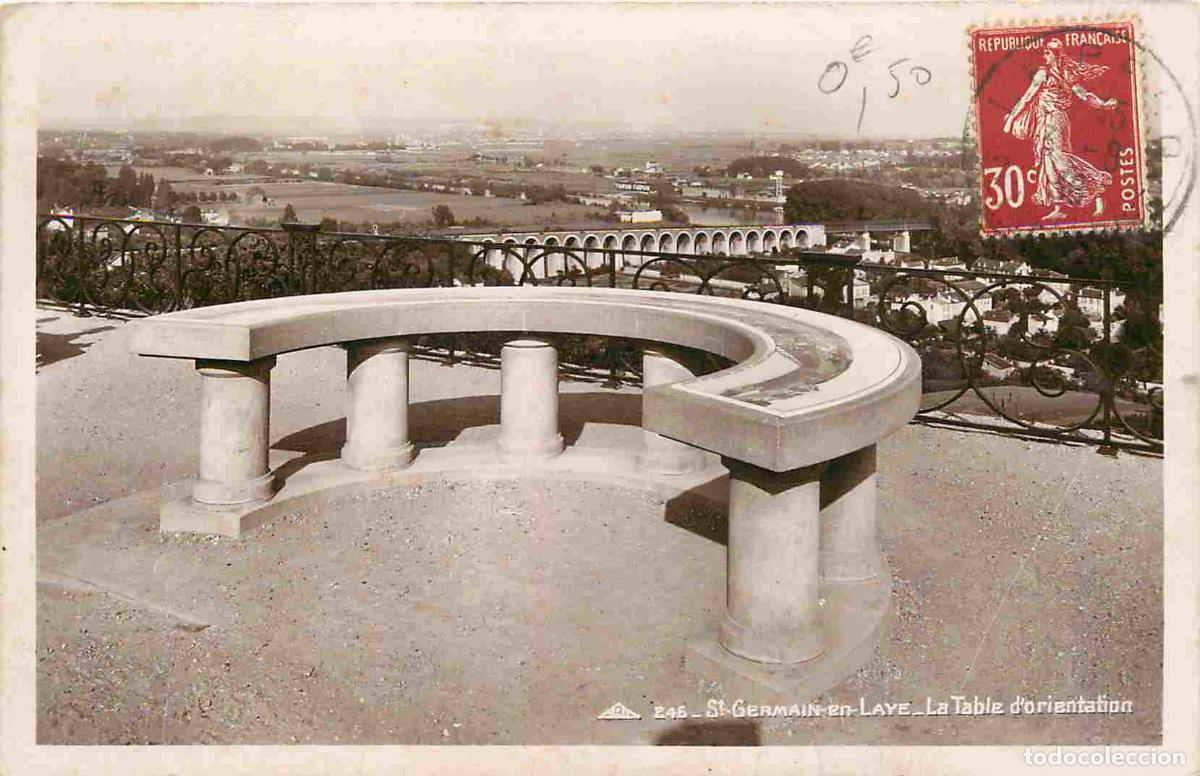 Cartoline: France - 78 - Saint Germain en Laye - La Table d'orientation - CPA - Oblit&eacute;ration ronde de 1938 - Vo
