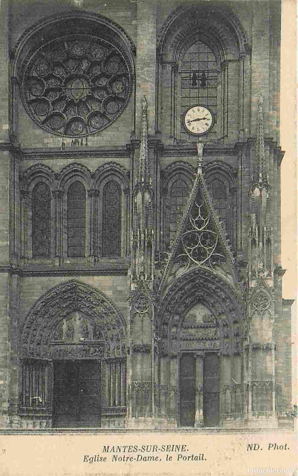Postais: France - 78 - Mantes la Jolie - Eglise Notre-Dame - Le portail - Correspondance - CPA - Voyag&eacute;e en 1