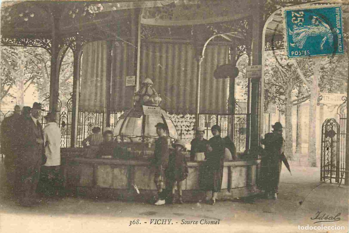 Postales: France - 03 - Vichy - Source Chomel - Anim&eacute;e - Correspondance - CPA - Oblit&eacute;ration ronde de 1924 - V