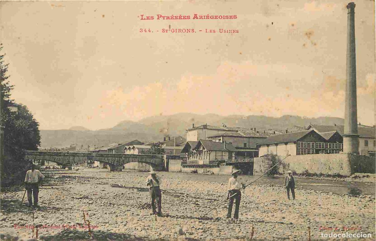 Postales: France - 09 - Saint Girons - Les usines - Anim&eacute;e - Correspondance - CPA - Oblit&eacute;ration ronde de 1907