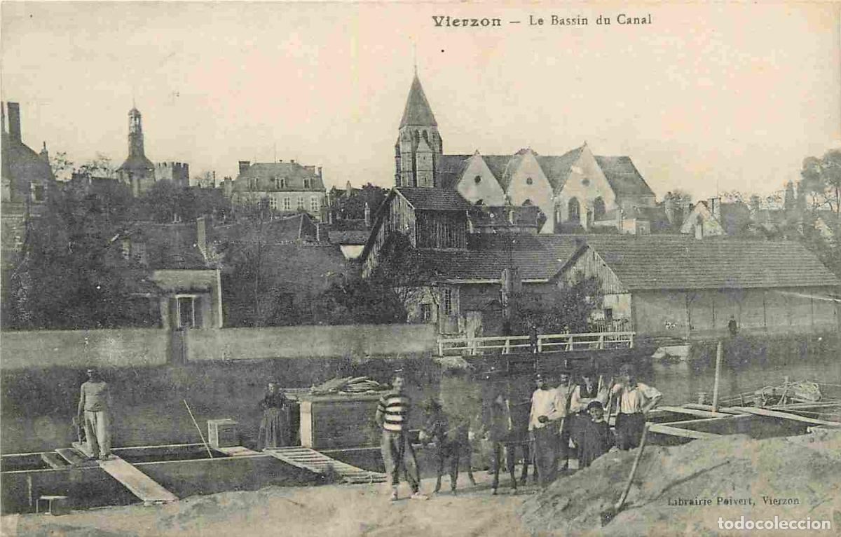 Postales: France - 18 - Vierzon - Le Bassin da Canal - Anim&eacute;e - CPA - Oblit&eacute;ration ronde de 1916 - Voir Scans