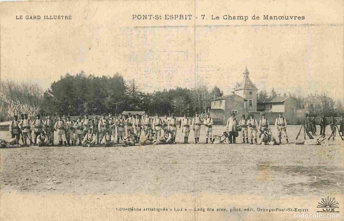 Postkarten: France - 30 - Pont Saint Esprit - Le Champ des Man�uvres - Anim&eacute;e - Militaria - Correspondance - CPA