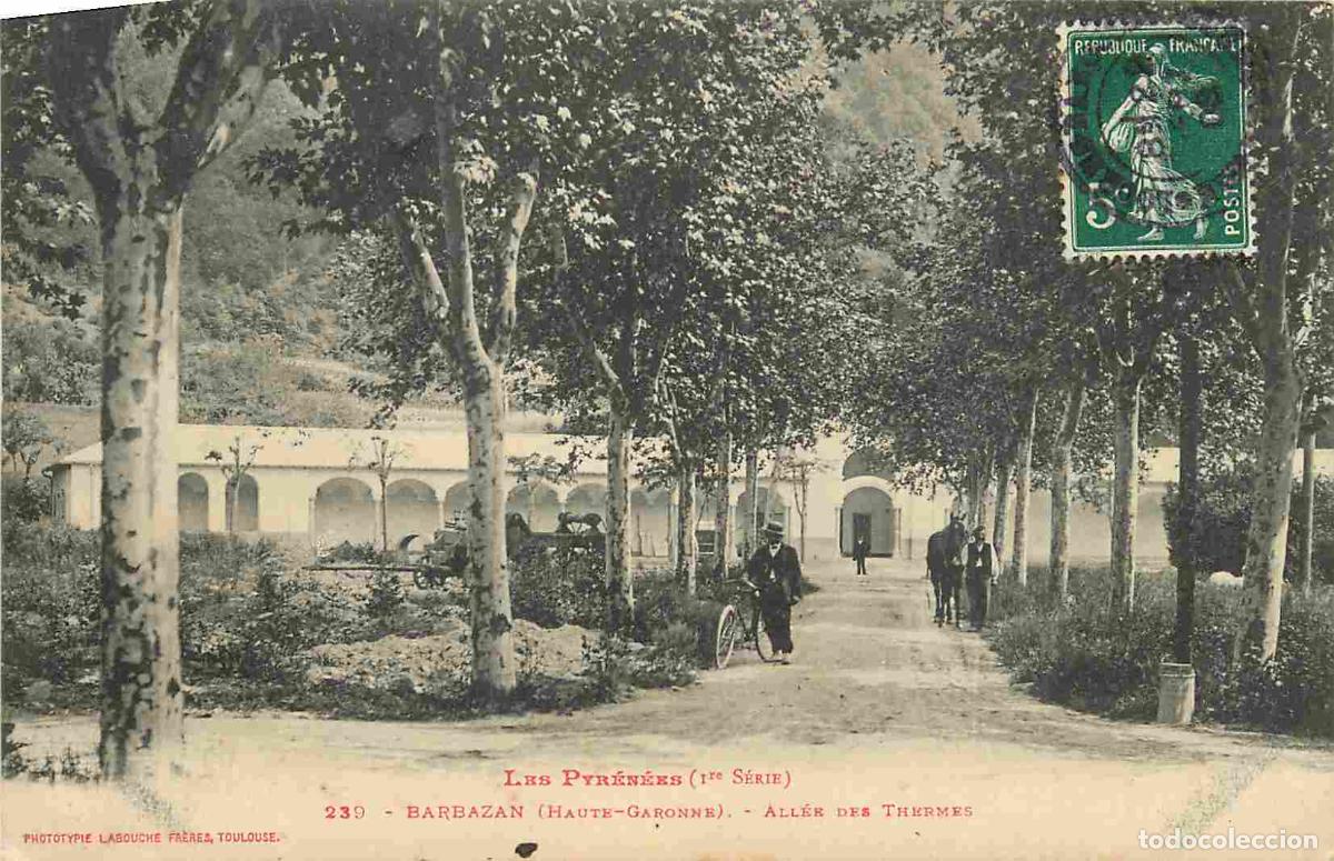 Postkarten: France - 31 - Barbazan - All&eacute;e des Thermes - Anim&eacute;e - CPA - Oblit&eacute;ration ronde de 1908 - Voir Scans