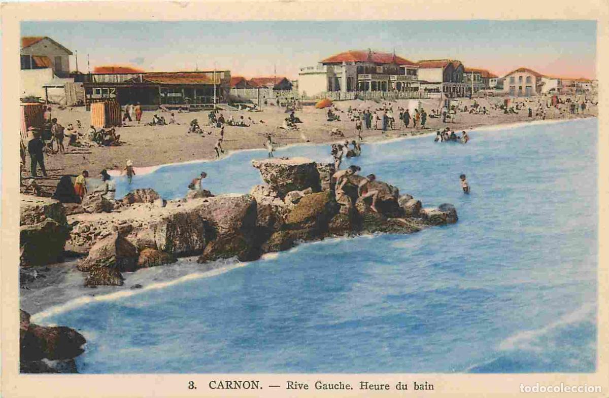 Postkarten: France - 34 - Carnon Plage - Rive Gauche - Heure du bain - Coloris&eacute;e - Sc&egrave;nes de Plage - CPA - Voir