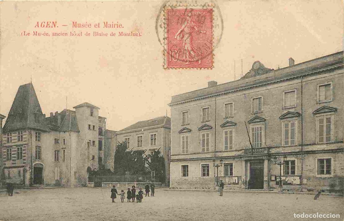 Postkarten: France - 47 - Agen - Mus&eacute;e et Mairie - Anim&eacute;e - Correspondance - CPA - Oblit&eacute;ration ronde de 1907 -