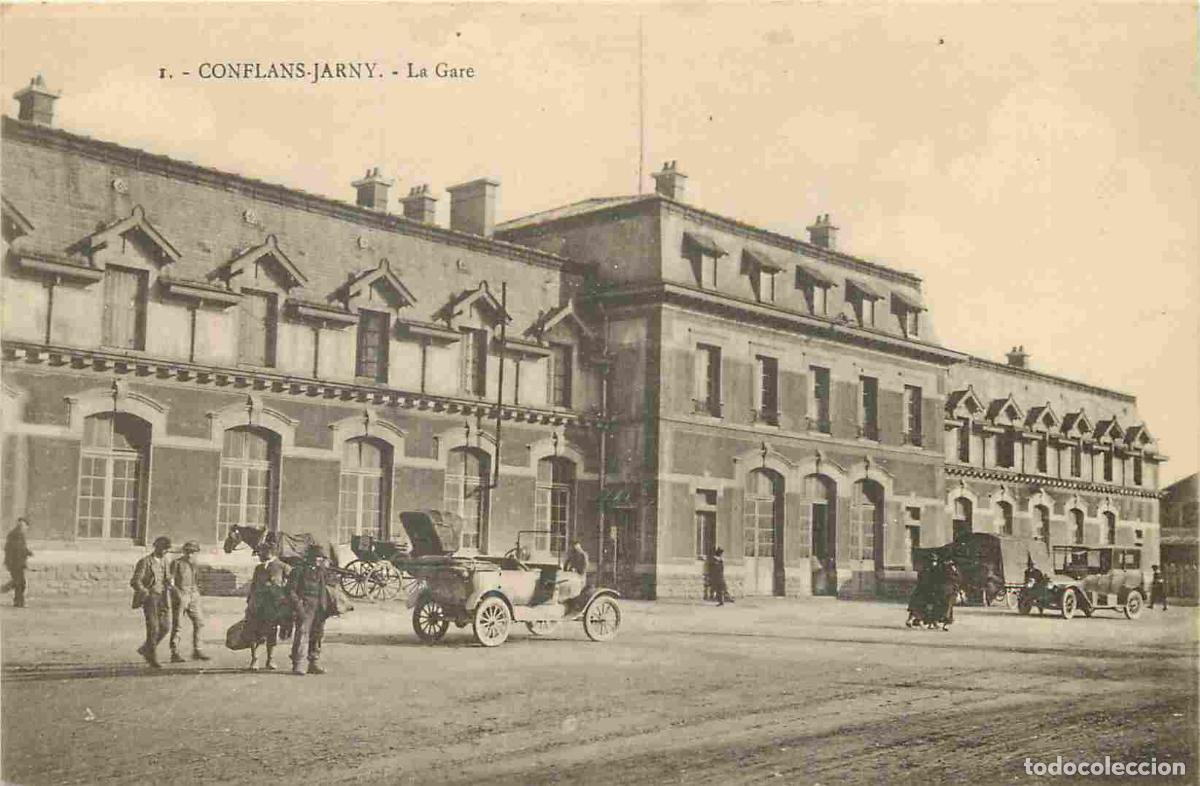 Postkarten: France - 54 - Conflans Jarny - La Gare - Anim&eacute;e - Automobiles - Correspondance - CPA - Voir Scans Re