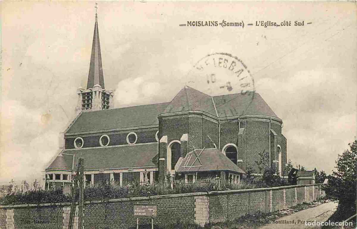 Cartes Postales: France - 80 - Moislains - L'Eglise - Correspondance - CPA - Oblit&eacute;ration ronde de 1933 - Voir Scans