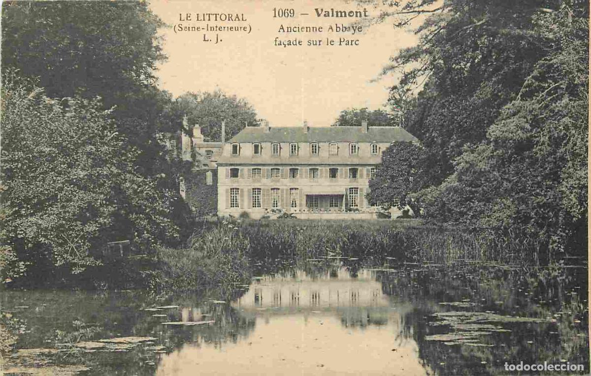 Cartes Postales: France - 76 - Valmont - Ancienne Abbaye - fa&ccedil;ade sur le Parc - Correspondance - CPA - Voyag&eacute;e en 192