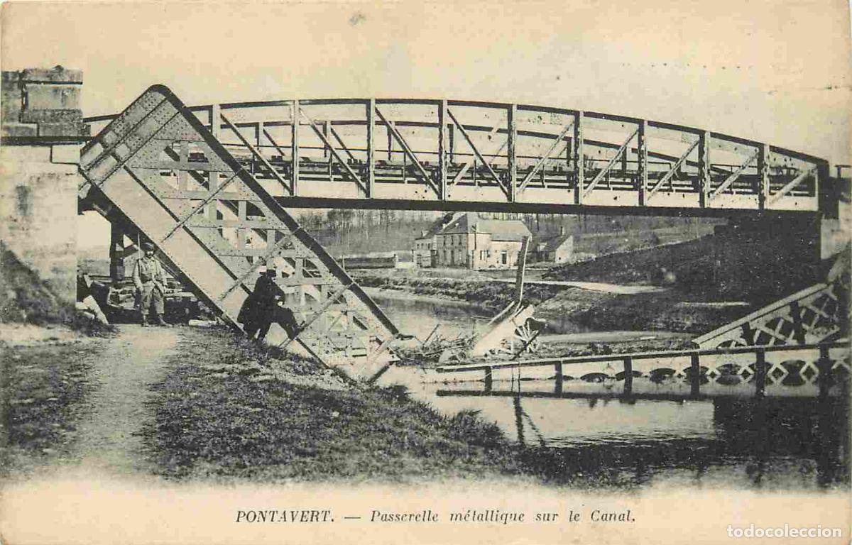 Cartes Postales: France - 02 - Pontavert - Passerelle m&eacute;tallique sur le Canal - Anim&eacute;e - CPA - Voir Scans Recto-Verso
