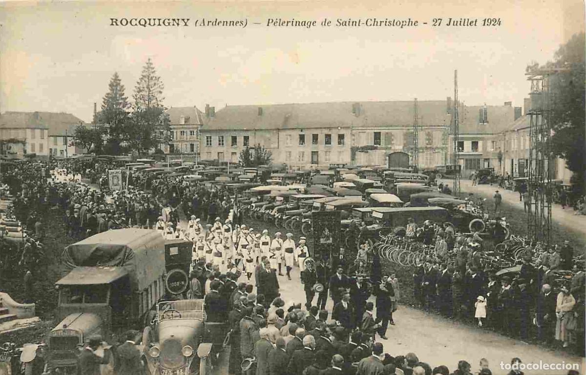 Cartes Postales: France - 08 - Rocquigny - P&egrave;lerinage de Saint-Christophe - 27 Juillet 1924 - Anim&eacute;e - Automobiles -