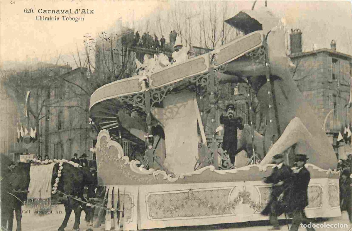 Cartes Postales: France - 13 - Aix en Provence - Carnaval d'Aix - Chim&egrave;rie Tobogan - Anim&eacute;e - Correspondance - CPA -