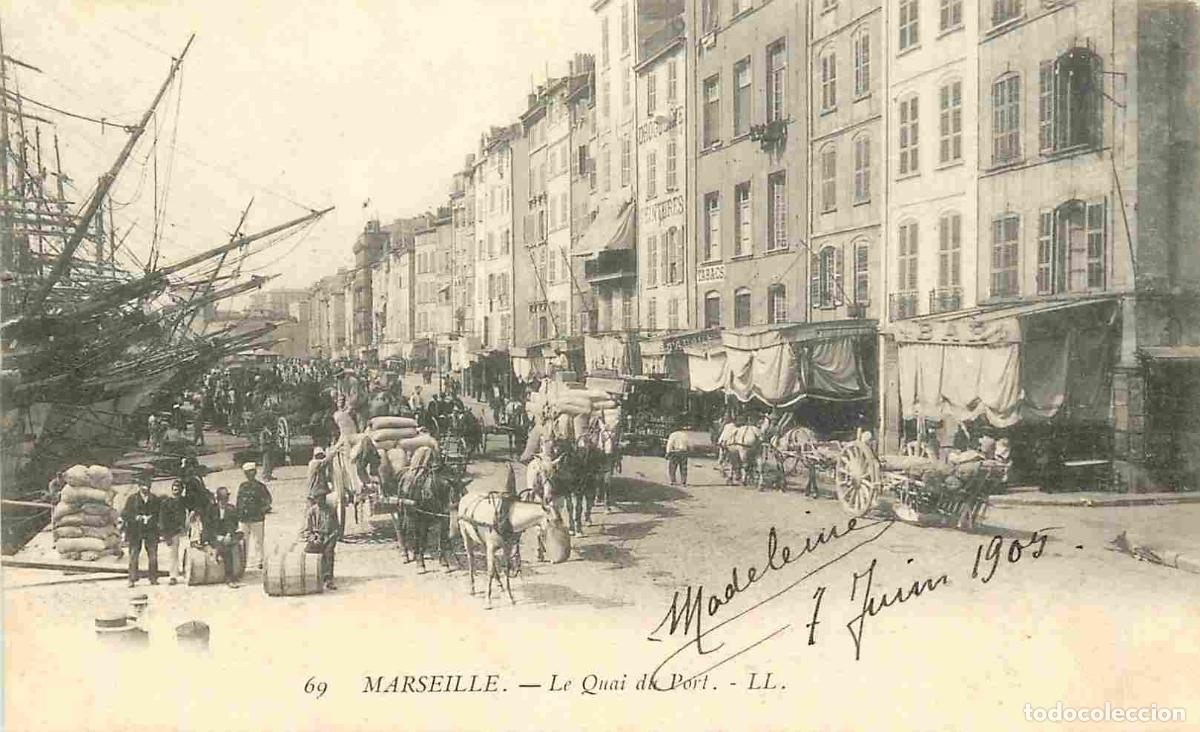 Postkarten: France - 13 - Marseille - Le Quai du Port - Anim&eacute;e - Pr&eacute;curseur - CPA - Oblit&eacute;ration ronde de 1905 -