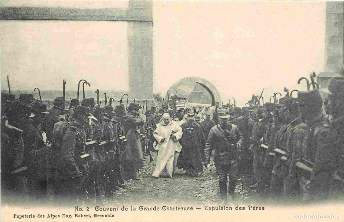 Postales: France - 38 - Couvent de la Grande Chartreuse - Expulsion des P&egrave;res Chartreux - Anim&eacute;e - CPA - Voir