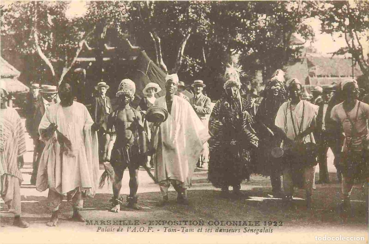 Cartoline: France - 13 - Marseille - Exposition Coloniale de 1922 - Tam-Tam et ses danseurs S&eacute;n&eacute;galais - Anim&eacute;e