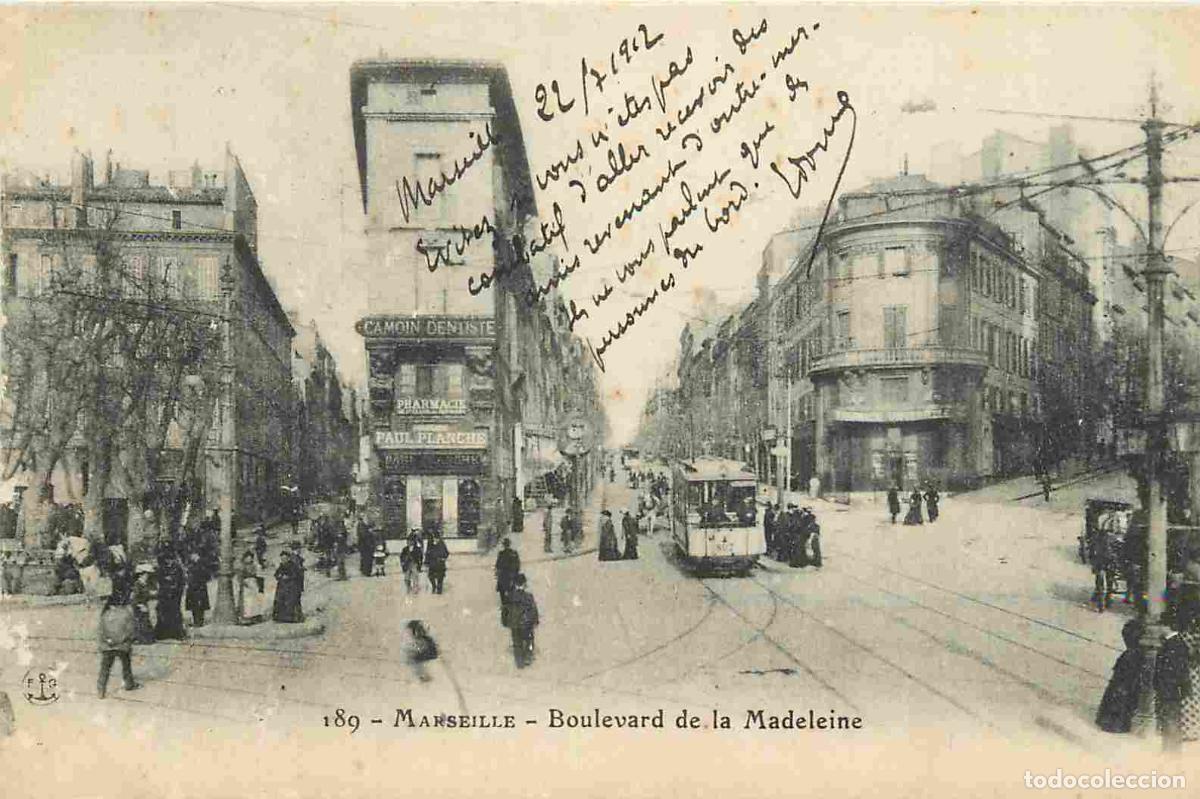 Cartoline: France - 13 - Marseille - Boulevard de la Madeleine - Anim&eacute;e - Tramway - Correspondance - CPA - Voya