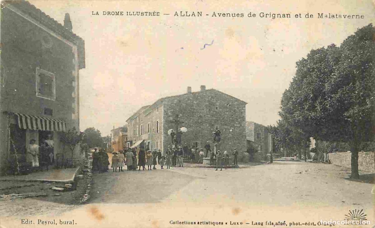 Cartoline: France - 26 - Allan - Avenues de Grignan et de Malataverne - Anim&eacute;e - CPA - Oblit&eacute;ration ronde de 19
