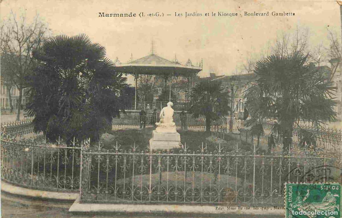 Postales: France - 47 - Marmande - Les jardins et le Kiosque &agrave; Musique Boulevard Gambetta - CPA - Voir Scans R