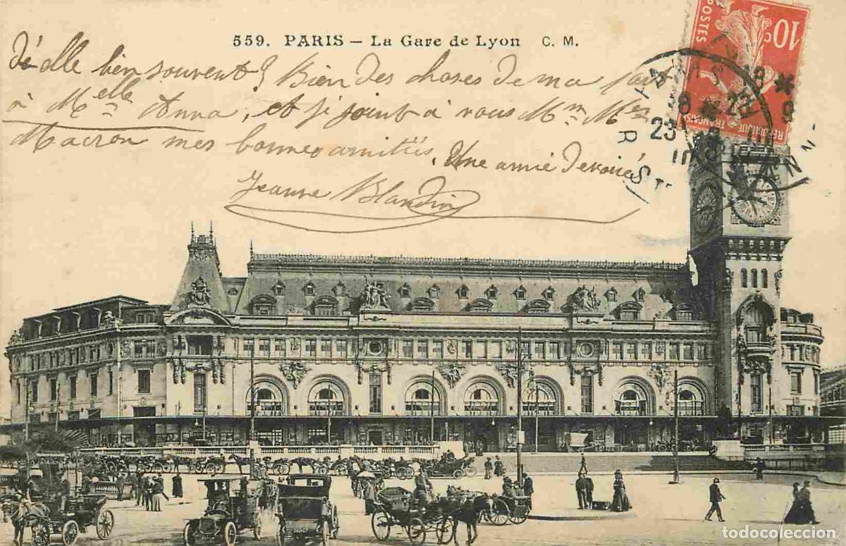 Postales: France - 75 - Paris - Gare de Lyon - Anim&eacute;e - Correspondance - CPA - Oblit&eacute;ration ronde de 1910 - Vo