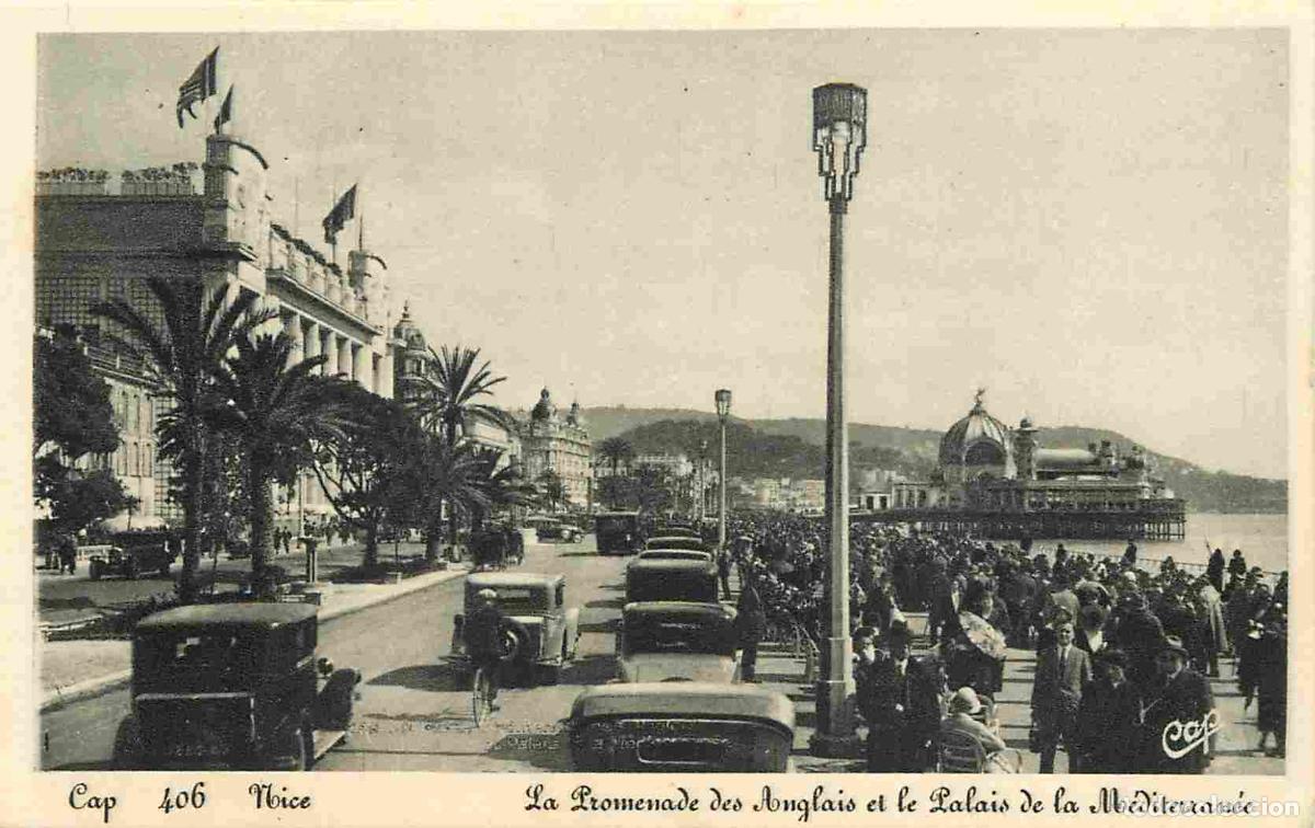 Cartoline: France - 06 - Nice - La Promenade des Anglais et le palais de la m&eacute;diterran&eacute;e - Anim&eacute;e - Automobiles