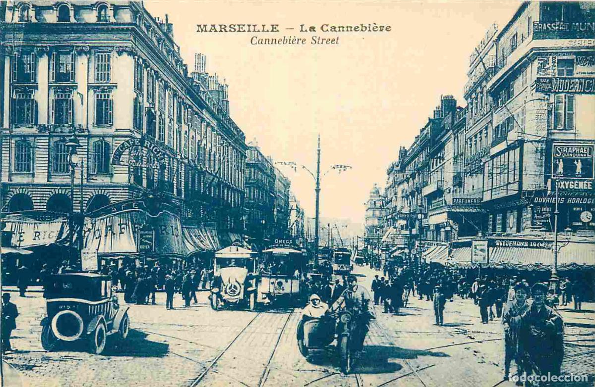 Cartes Postales: France - 13 - Marseille - La Cannebi&egrave;re - Anim&eacute;e - Automobiles - Omnibus - Motos - Sidecar - CPA - V