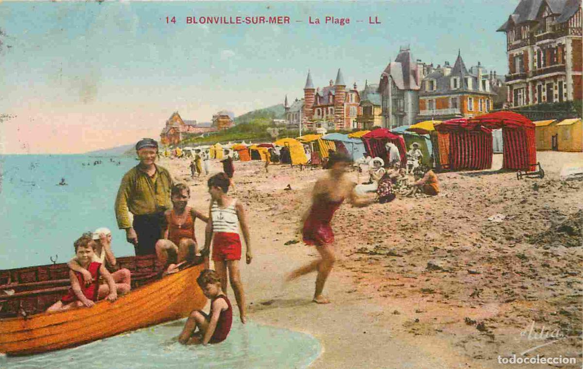 Cartes Postales: France - 14 - Blonville sur Mer - La Plage - Anim&eacute;e - Sc&egrave;nes de Plage - Coloris&eacute;e - Enfants - CPA -