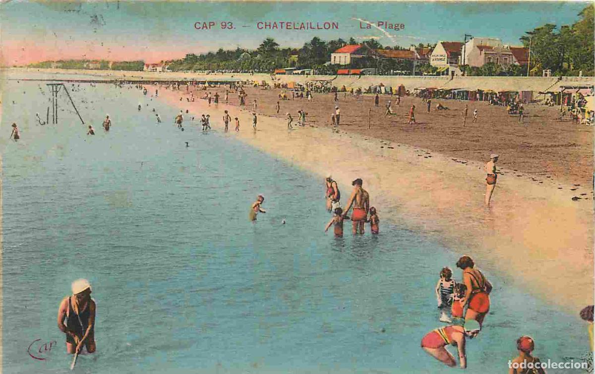 Cartes Postales: France - 17 - Chatelaillon - La Plage - Anim&eacute;e - Sc&egrave;nes de Plage - Coloris&eacute;e - CPA - Oblit&eacute;ration ro