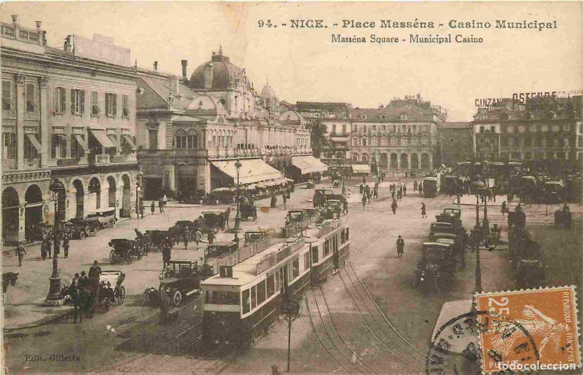 Cartes Postales: France - 06 - Nice - Place Mass&eacute;na - Casino Municipal - Anim&eacute;e - Tramway - Automobiles - CPA - Oblit