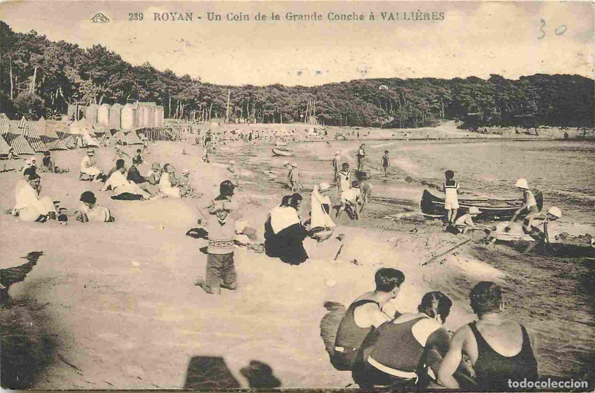 Cartes Postales: France - 17 - Royan - Un Coin de la Grande Conche &agrave; Valli&egrave;res - Anim&eacute;e - Sc&egrave;nes de Plage - CPA - Obl