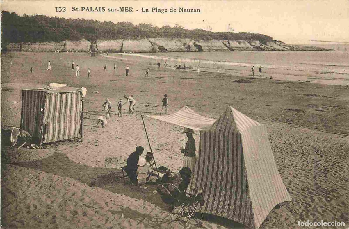 Cartes Postales: France - 17 - Saint Palais sur Mer - La Plage de Nauzan - Anim&eacute;e - Sc&egrave;nes de Plage - Correspondance