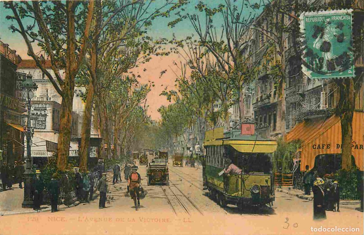 Cartes Postales: France - 06 - Nice - Avenue de la Victoire - Anim&eacute;e - Tramway - Coloris&eacute;e - Correspondance - CPA - O