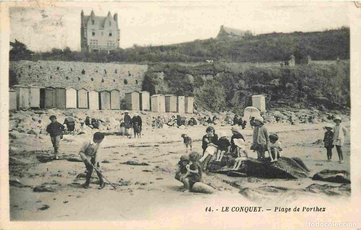 Postcards: France - 29 - Le Conquet - Plage de Porthez - Anim&eacute;e - Sc&egrave;nes de Plage - CPA - Oblit&eacute;ration ronde de