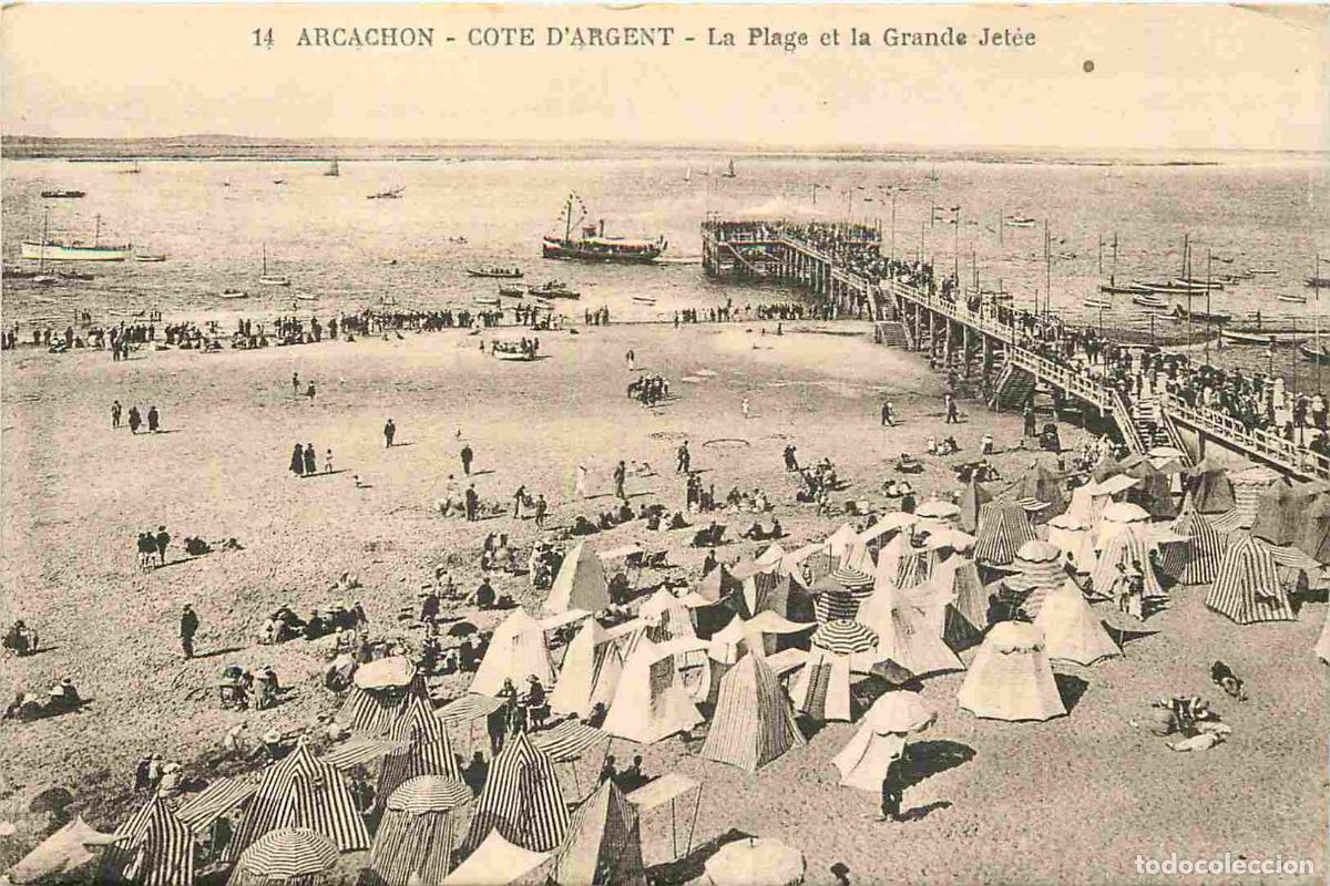 Cartes Postales: France - 33 - Arcachon - La Plage et la Grande jet&eacute;e - Anim&eacute;e - Sc&egrave;nes de Plage - CPA - Voir Scans R