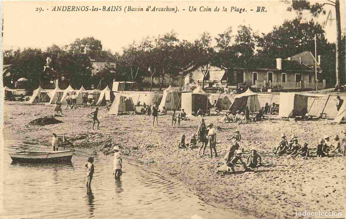 Cartes Postales: France - 33 - Andernos les Bains - Un coin de la Plage - Anim&eacute;e - Sc&egrave;nes de Plage - CPA - Voir Scans