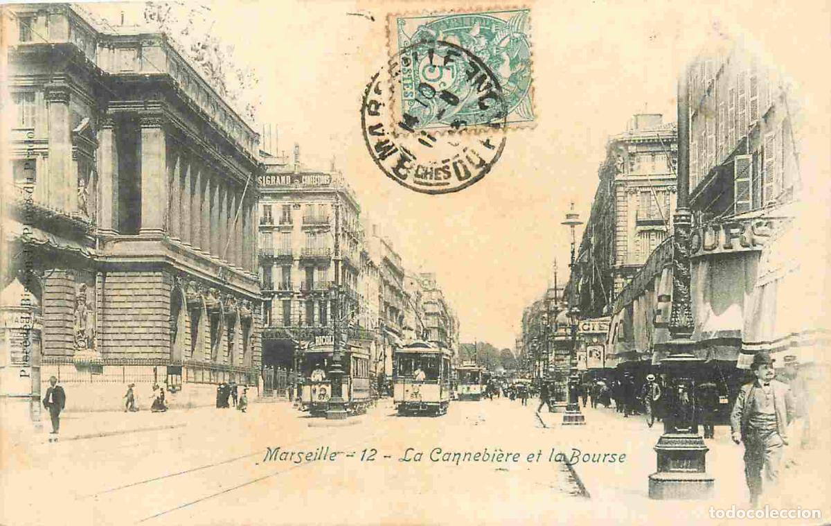 Cartes Postales: France - 13 - Marseille - La Cannebi&egrave;re et la Bourse - Anim&eacute;e - Tramway - Pr&eacute;curseur - CPA - Oblit&eacute;r