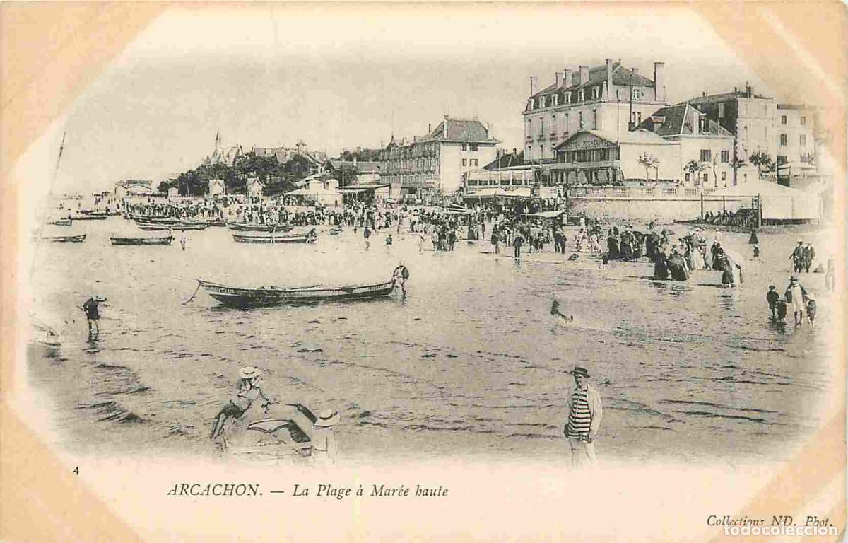 Cartes Postales: France - 33 - Arcachon - La Plage &agrave; Mar&eacute;e haute - Anim&eacute;e - Pr&eacute;curseur - Sc&egrave;nes de Plage - CPA - Voir