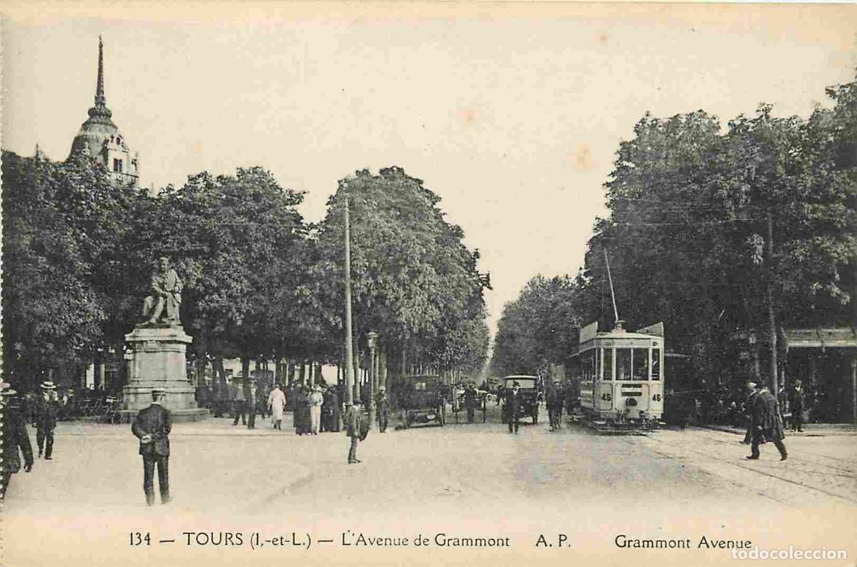 Postkarten: France - 37 - Tours - Avenue de Grammont - Anim&eacute;e - Tramway - CPA - Voir Scans Recto-Verso