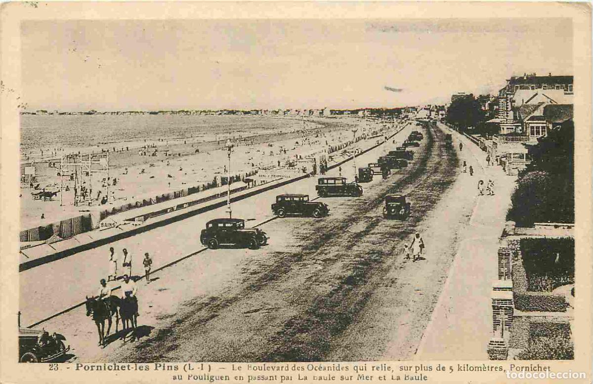 Postkarten: France - 44 - Pornichet - Boulevard des Oc&eacute;anides - Anim&eacute;e - Automobiles - Chevaux - CPA - Voyag&eacute;e e