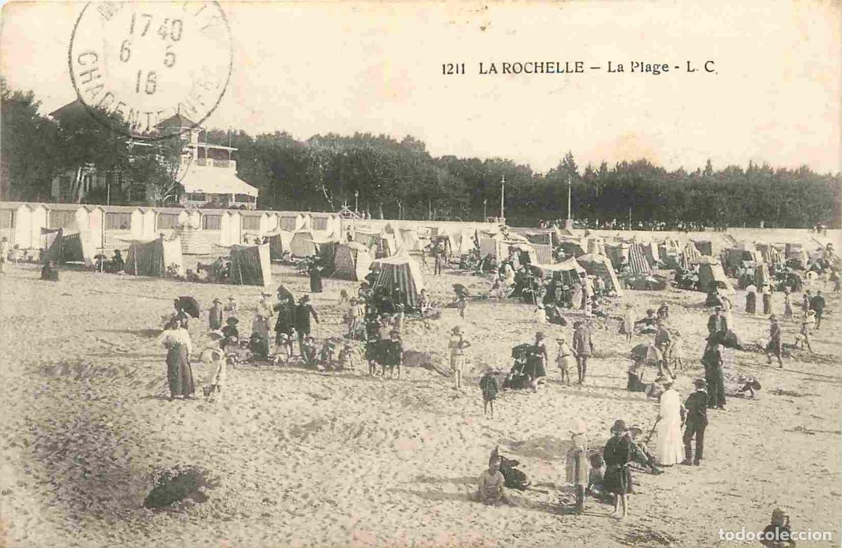 Postkarten: France - 17 - La Rochelle - La Plage - Anim&eacute;e - Sc&egrave;nes de Plage - CPA - Oblit&eacute;ration ronde de 1916 -
