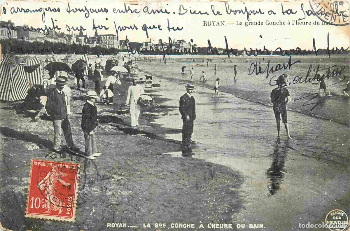Postkarten: France - 17 - Royan - La grande Conche &agrave; l'heure du bain - Anim&eacute;e - Sc&egrave;nes de Plage - Correspondance