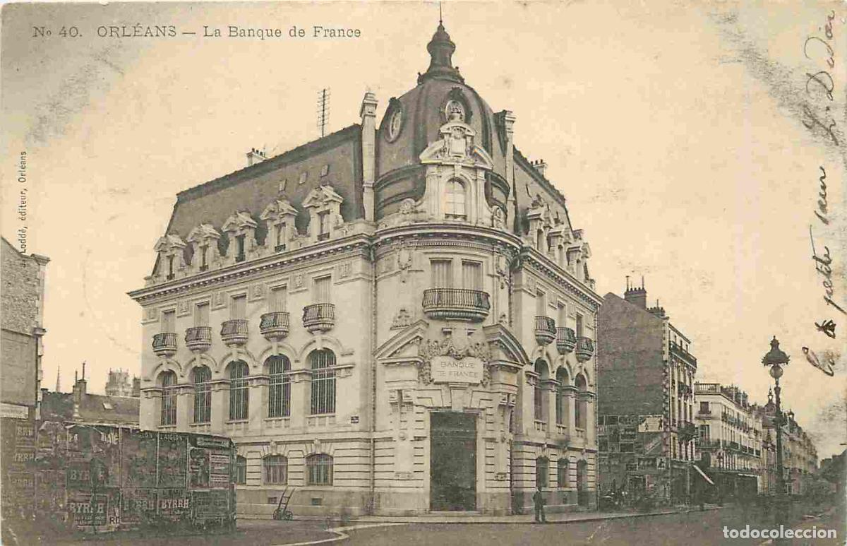 Postkarten: France - 45 - Orl&eacute;ans - La Banque de France - Anim&eacute;e - Pr&eacute;curseur - CPA - Oblit&eacute;ration ronde de 1904