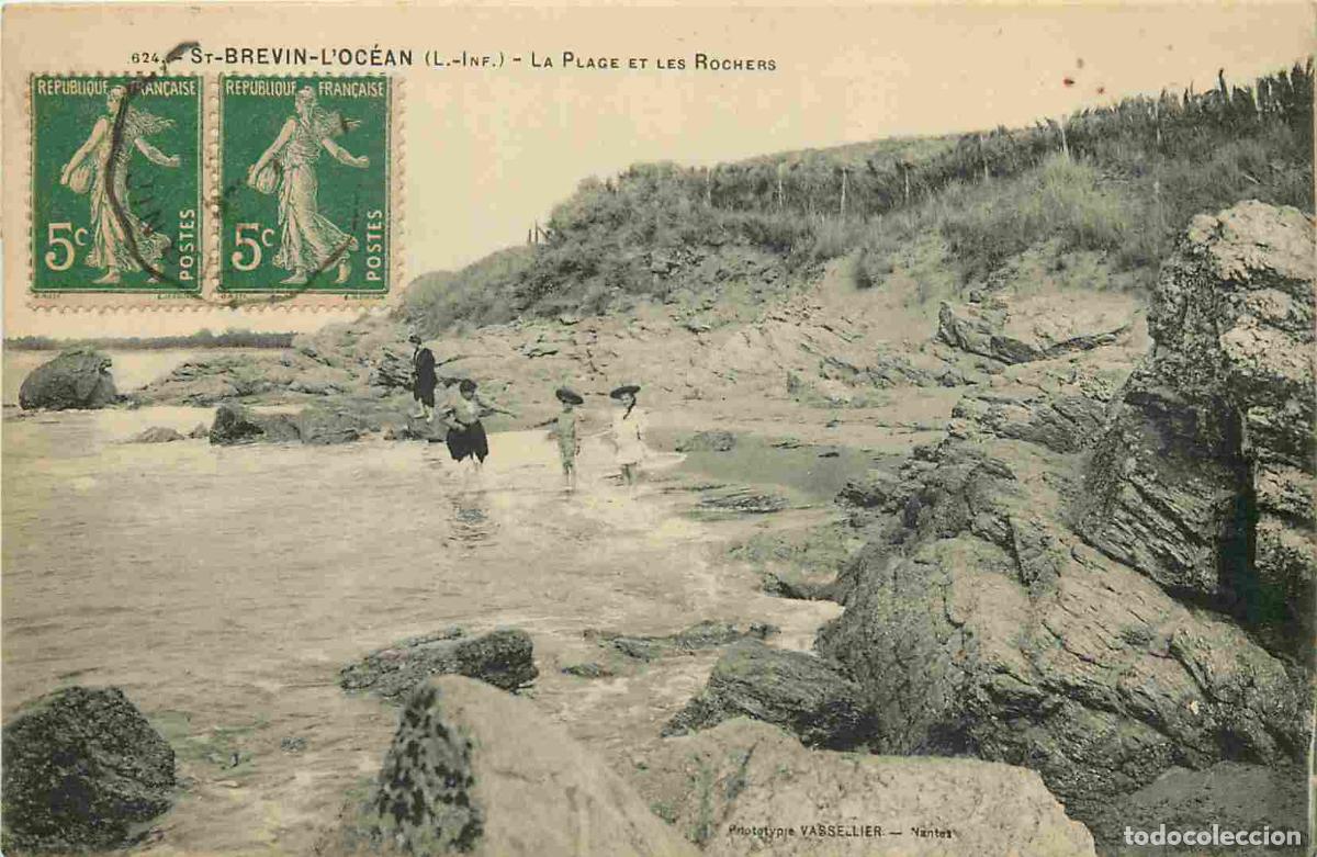 Postkarten: France - 44 - Saint Brevin l'Oc&eacute;an - La Plage et les Rochers - Anim&eacute;e - Sc&egrave;nes de Plage - Correspond