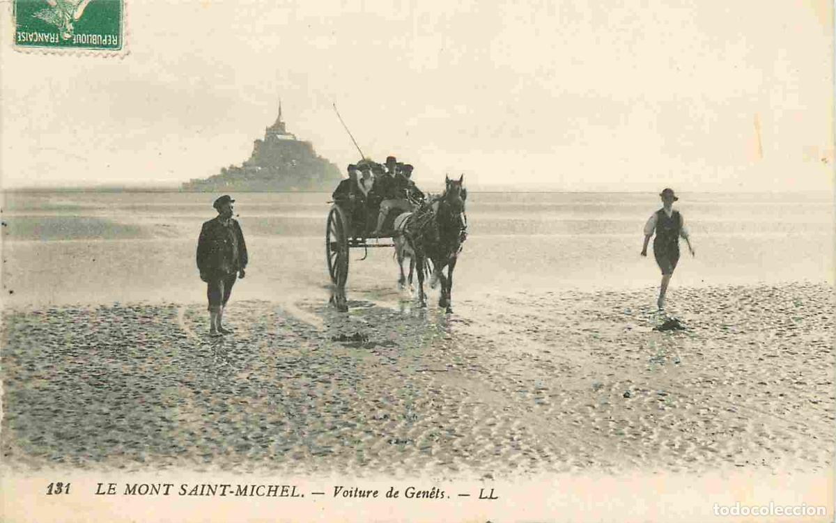 Postkarten: France - 50 - Mont Saint Michel - Voiture de Gen&ecirc;ts - Anim&eacute;e - Attelage de Chevaux - CPA - Oblit&eacute;rat