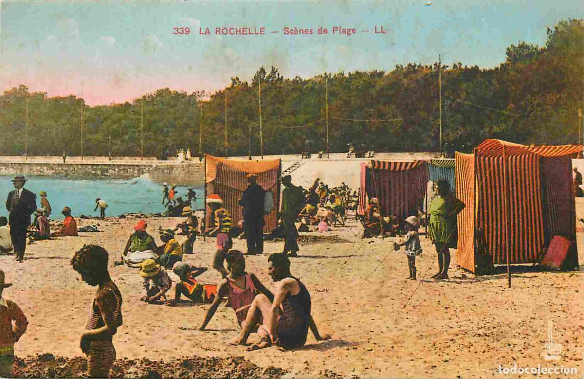 Postkarten: France - 17 - La Rochelle - La Plage - Anim&eacute;e - Sc&egrave;nes de Plage - Coloris&eacute;e - CPA - Voir Scans Recto