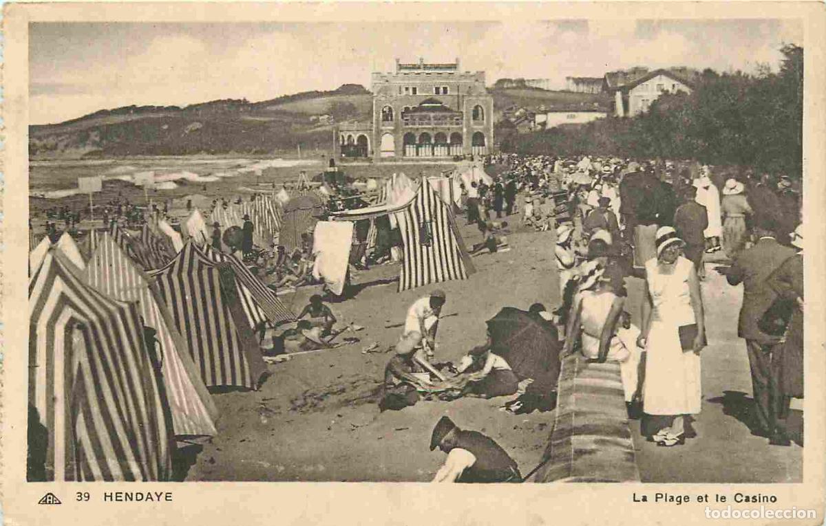 Cartes Postales: France - 64 - Hendaye - La Plage et le Casino - Anim&eacute;e - Sc&egrave;nes de Plage - CPA - Voir Scans Recto-Ve
