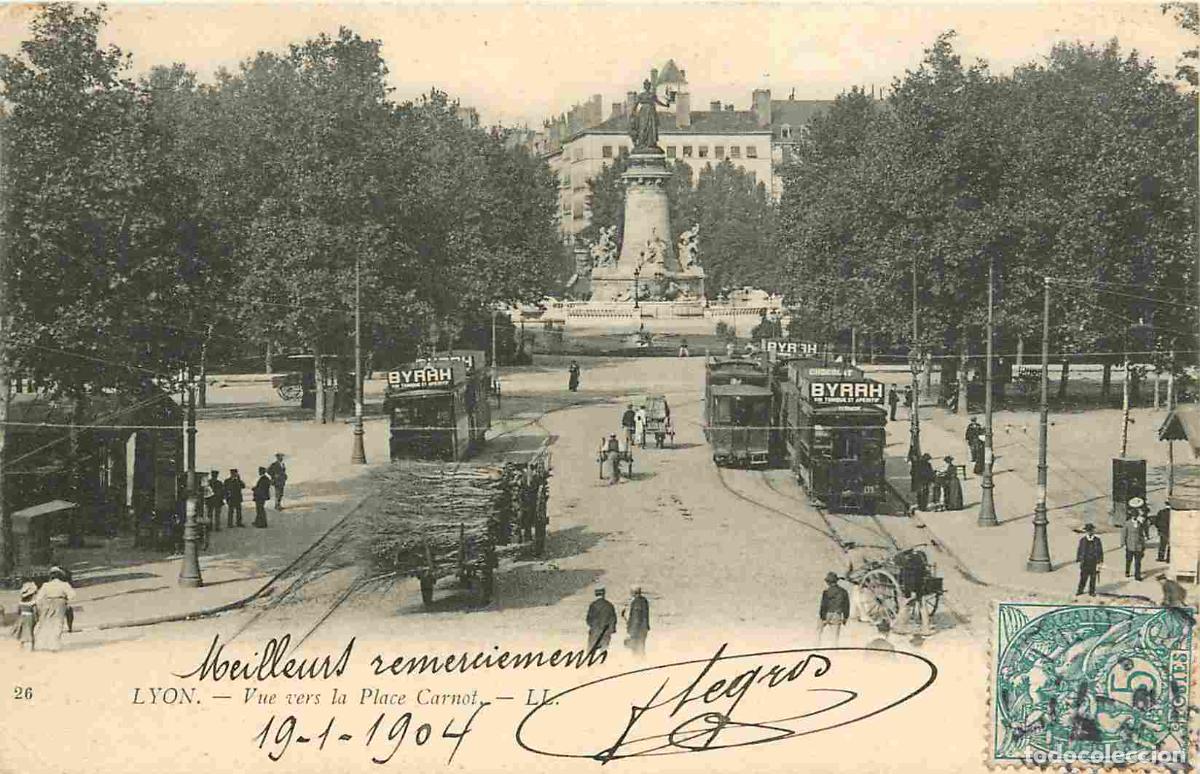 Cartes Postales: France - 69 - Lyon - Vue vers la Place Carnot - Anim&eacute;e - Tramway - Pr&eacute;curseur - CPA - Oblit&eacute;ration r