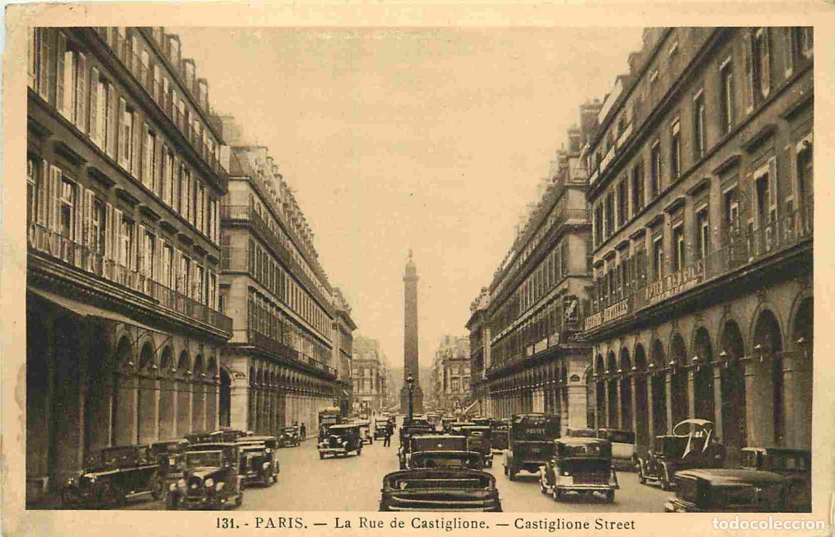 Cartes Postales: France - 75 - Paris - Rue de Castiglione - Automobiles - CPA - Oblit&eacute;ration ronde de 1935 - Voir Sca